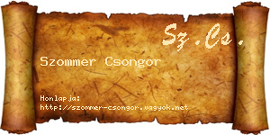 Szommer Csongor névjegykártya